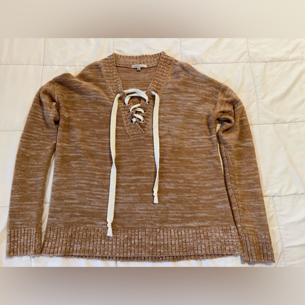 Cozy Lace-Up Knit Sweater